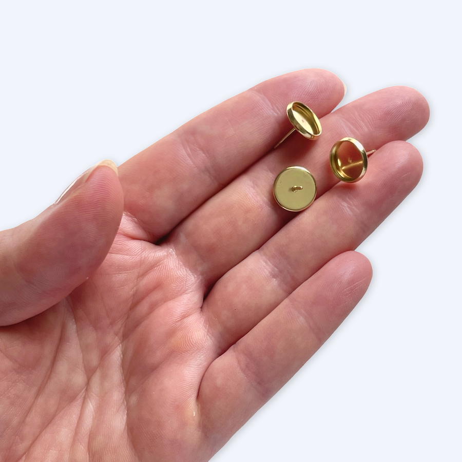 Korvakorutapit kullattu kirurginteräs, nikkelittömät korutarvikkeet