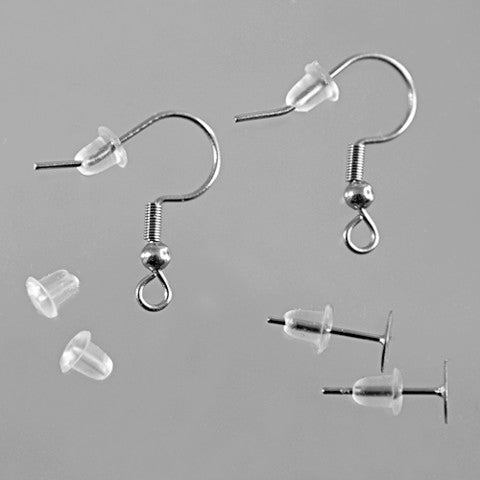 Silikonistopparit korvakoruille, korvakorutaustat