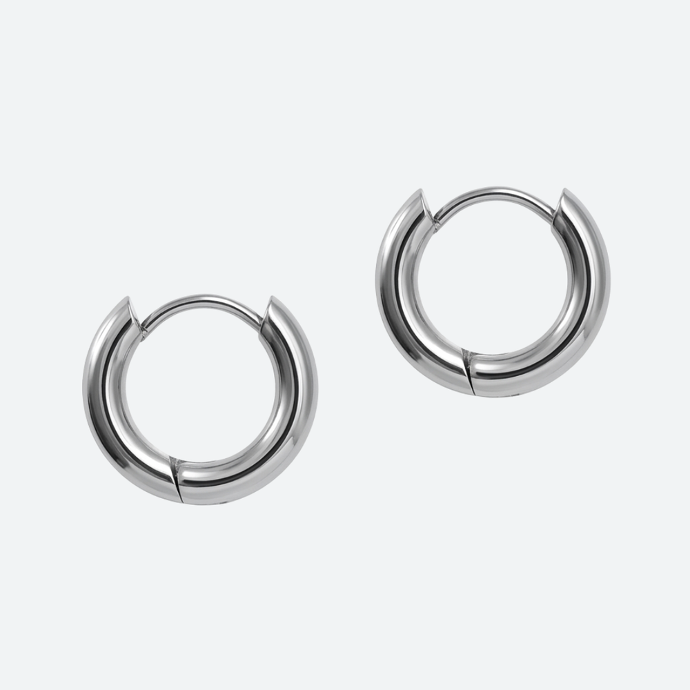 Pari 16 mm huggie-renkaita paksulla 3 mm langalla, REACH-hyväksytty kirurginteräs