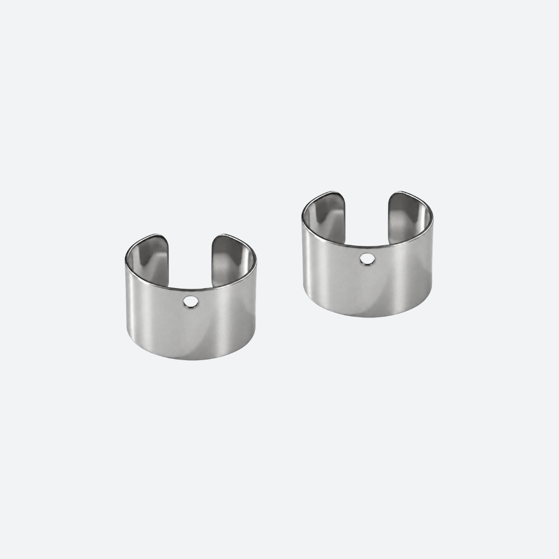 Ear cuff-bas med hål, 6 mm, rostfritt stål 304