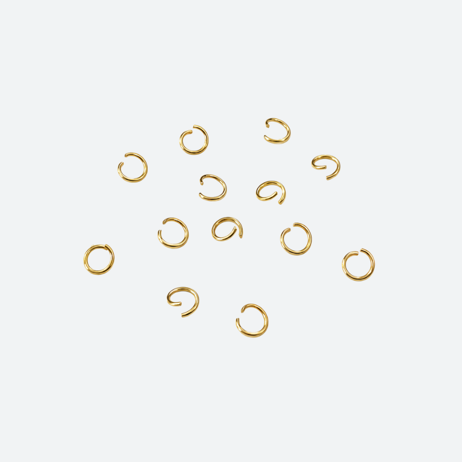 Öppna bindringar 5 x 0,6 mm, 18K guldpläterat rostfritt stål 304