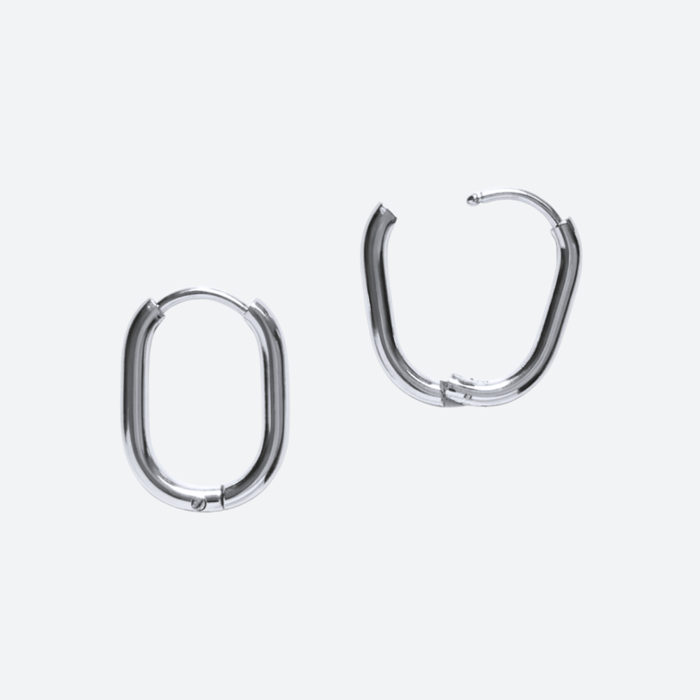 Korvakorurenkaat ovaali 17 x 12 mm, ruostumaton teräs