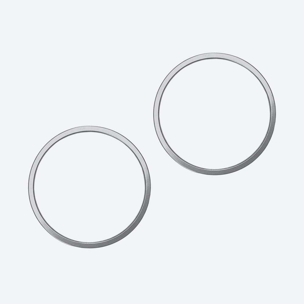 Pari pyöreitä korulinkkejä 25 mm rinnakkain, kehys hartsikoruihin ja riipuksiin, ruostumaton teräs