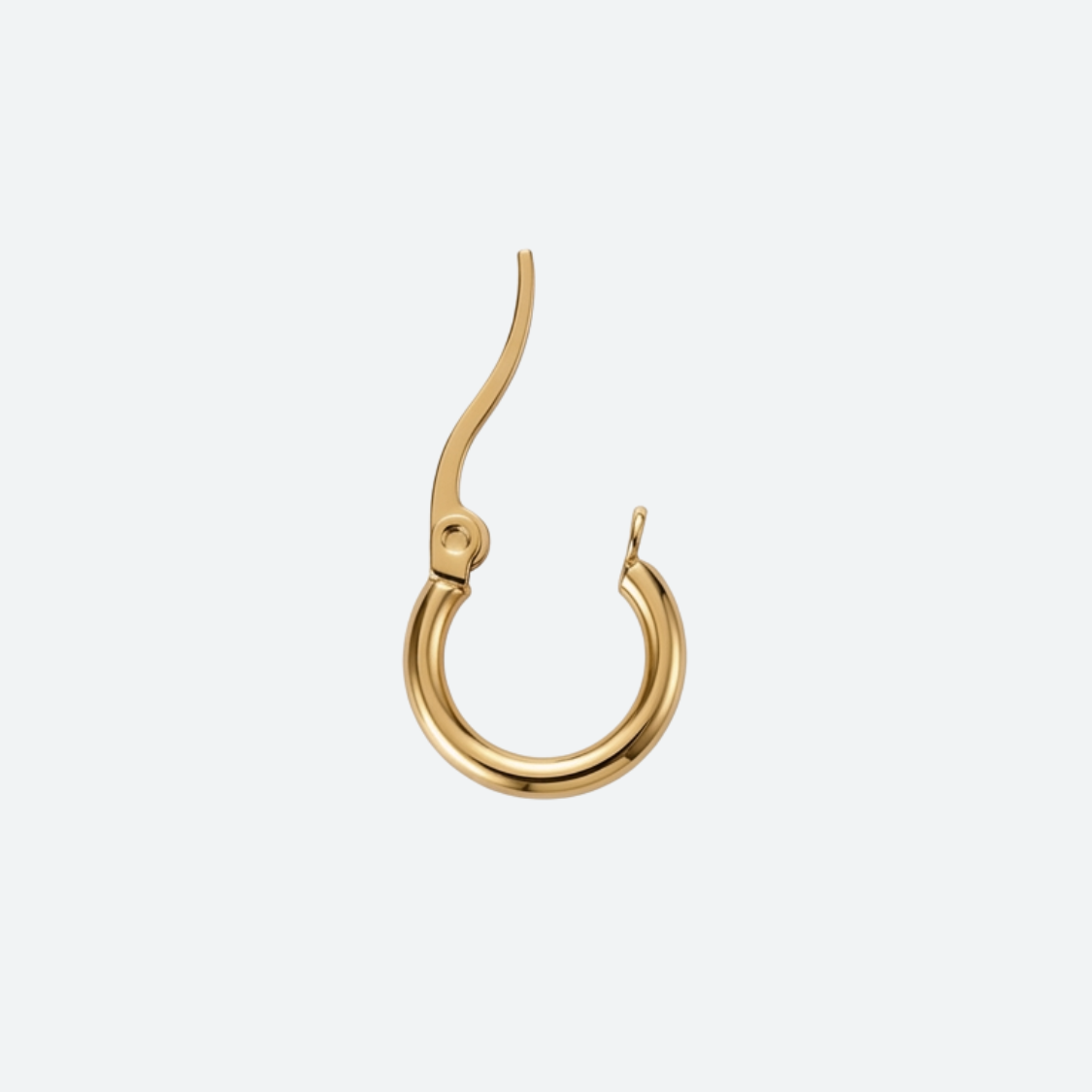 Förgylld 14 mm örhängesring närbild, 2 mm tjock tråd, 18K PVD-förgylld