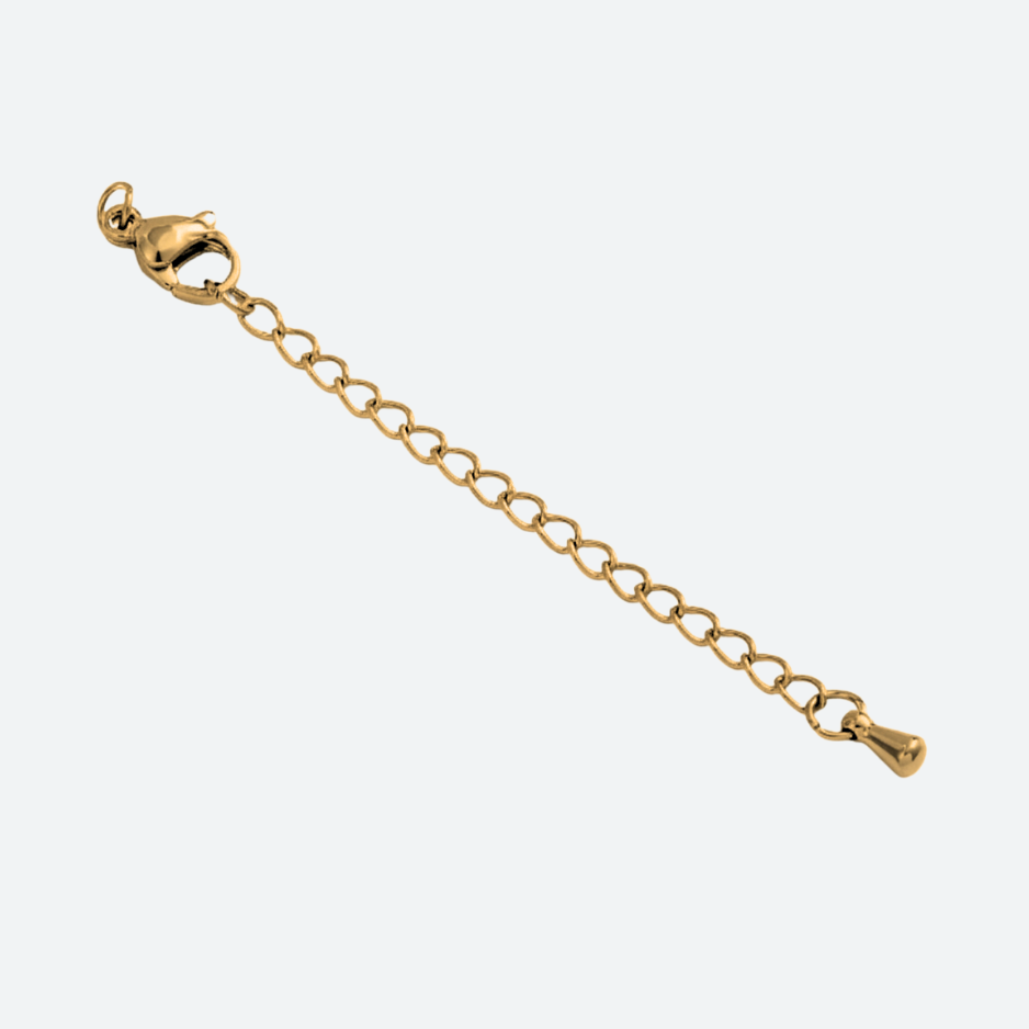 Säätöketju lukolla 68 mm, 18K PVD-kullattu kirurginteräs