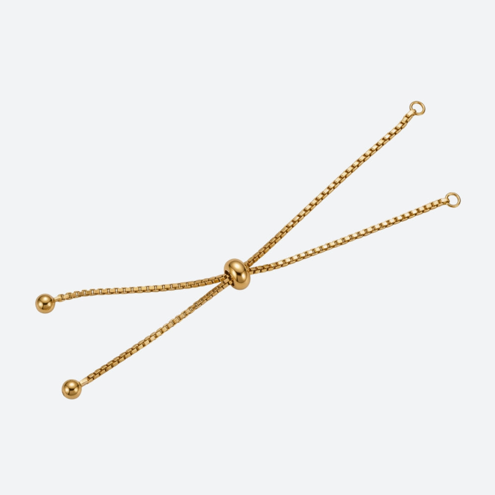Bracelet Base with Slide Clasp 22 cm, 18K PVD Gold-Plated Stainless Steel 304
