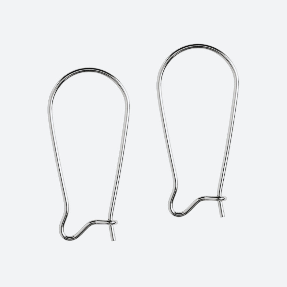 Kidney Ear Wires 25 x 12 mm, Stainless Steel 304