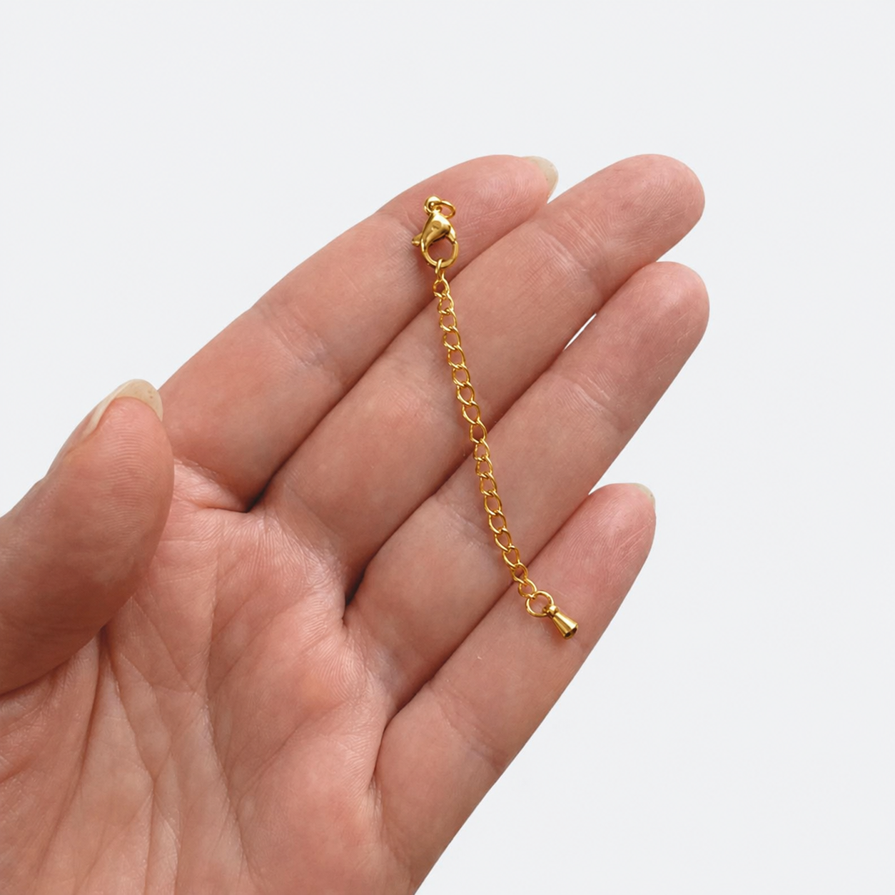 Säätöketju lukolla 68 mm, 18K PVD-kullattu kirurginteräs
