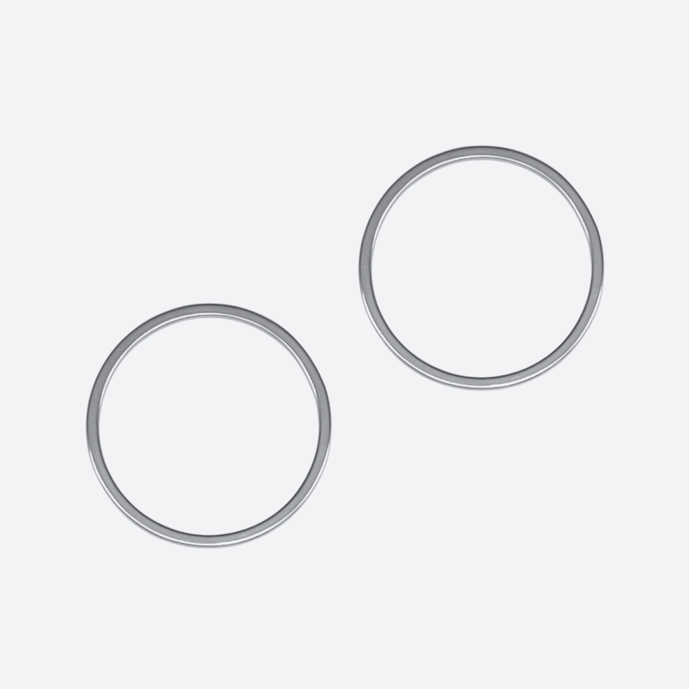 Pari pyöreitä korulinkkejä 20 mm rinnakkain, kehys hartsikoruihin ja riipuksiin, ruostumaton teräs
