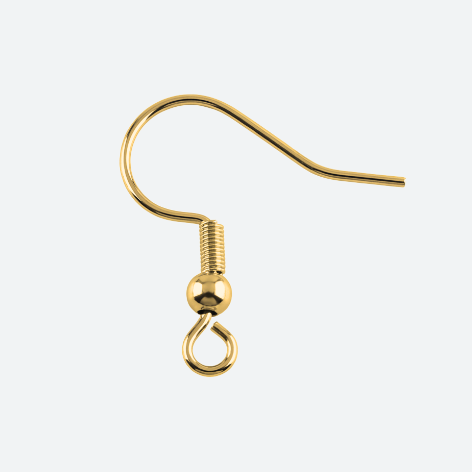 Korvakorukoukut kullattu kirurginteräs. 18K kulta, RST. Korvakorujen valmistus.