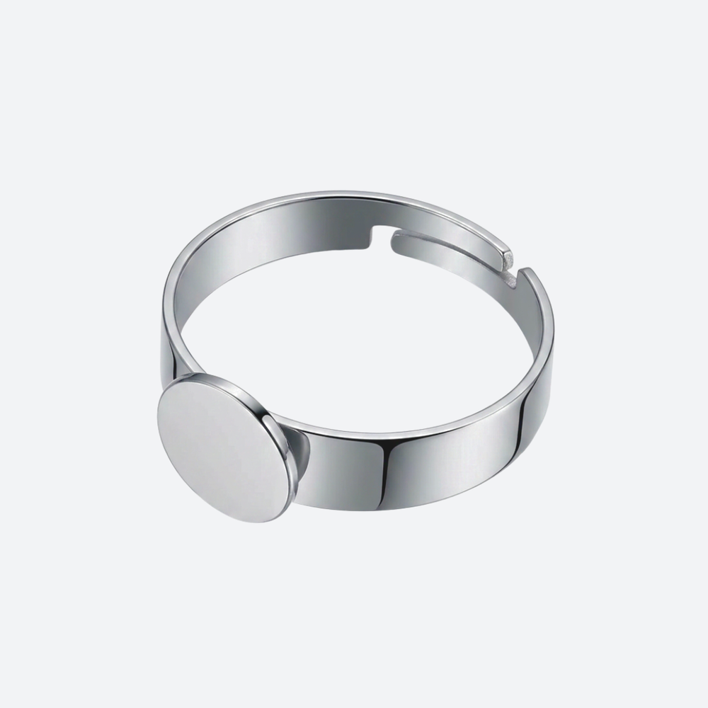 Ringstommar med 8 mm platta, rostfritt stål
