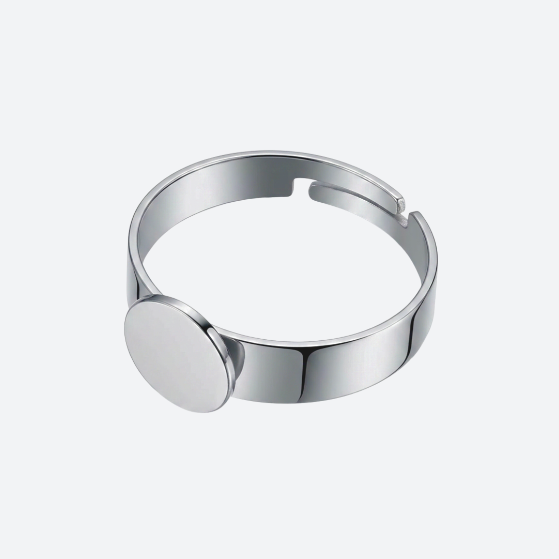Ringstommar med 8 mm platta, rostfritt stål