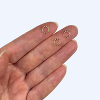 Välirenkaat kierteellä, koruntarvikkeet kullattu RST