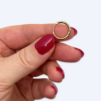 Golden earring huggie hoops. Jewelry findings, real gold plated.