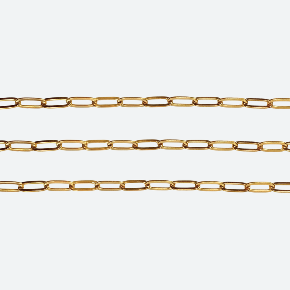 paperclip-ketju kullattu kirurginteräs. PVD-kullattu ketju